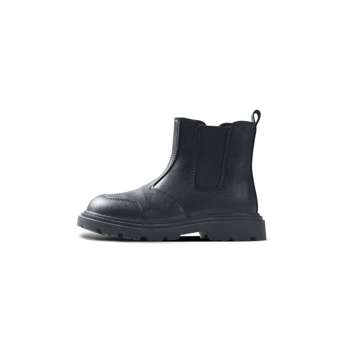 Warm Wrap Side Zip Breathable Anti-slip Kids Black Chelsea Boots - 0cm