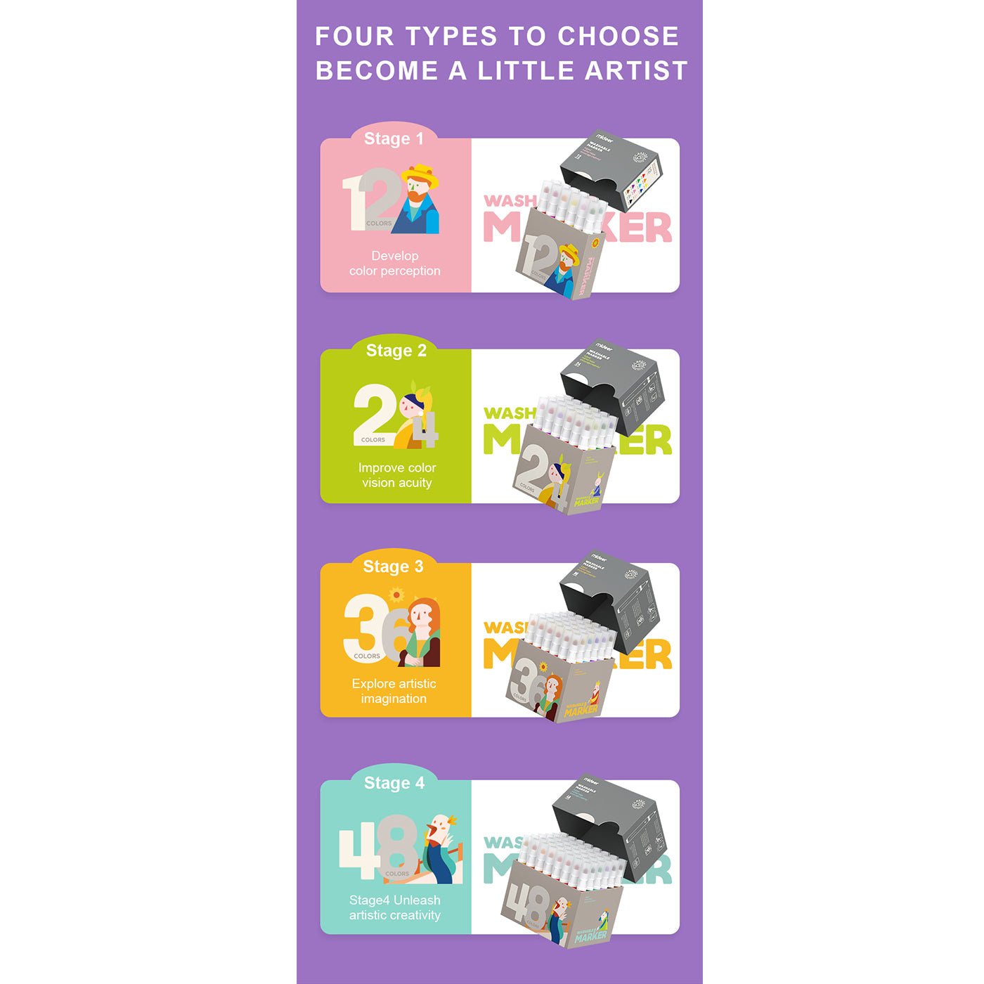 Washable Marker 48 Colors - 0cm