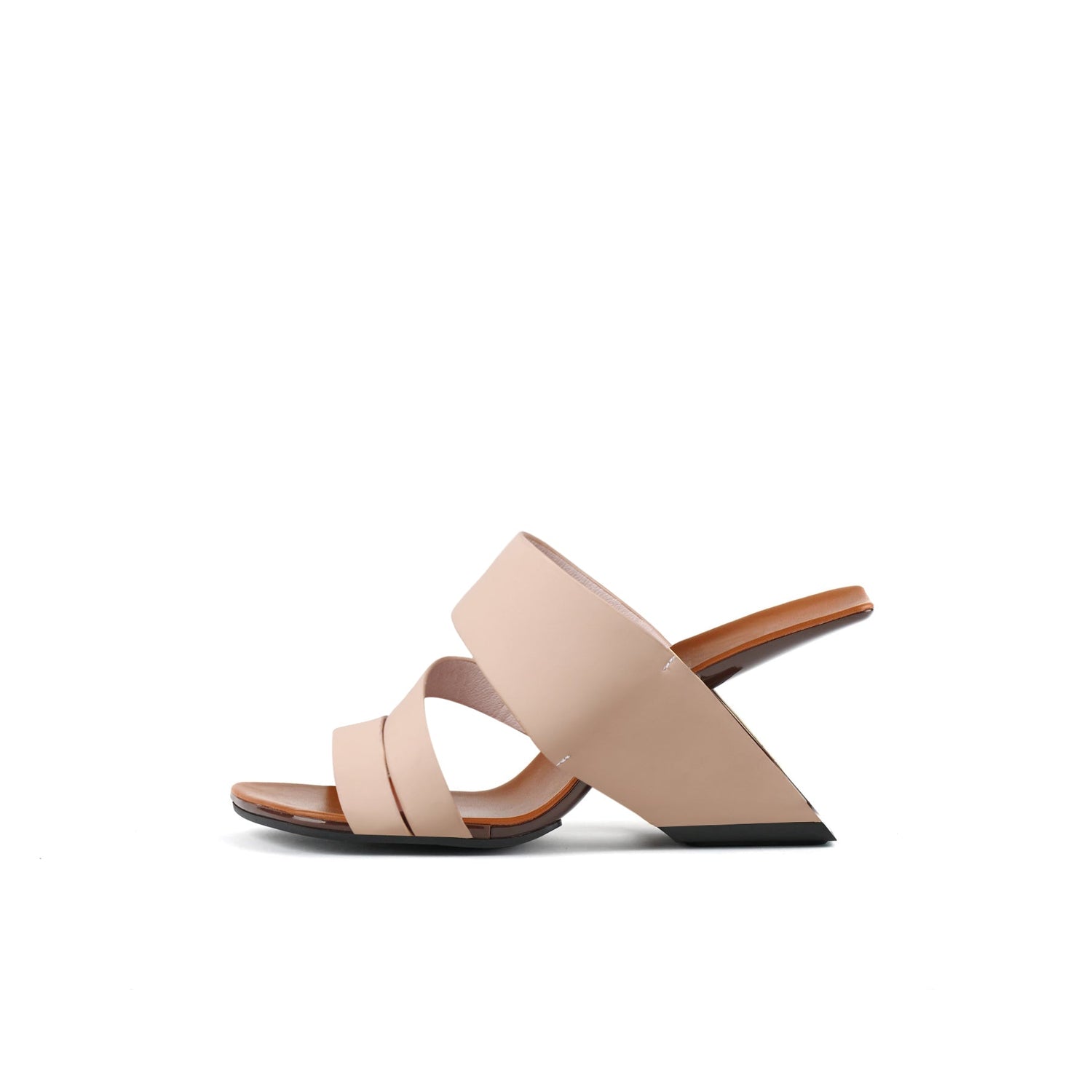 Wave Hollow Heel Apricot Mules - 0cm