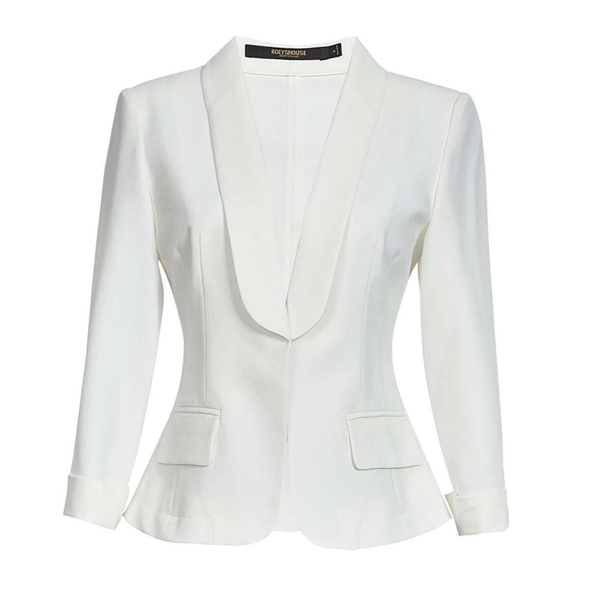 White Shawl Collar Blazer   0cm