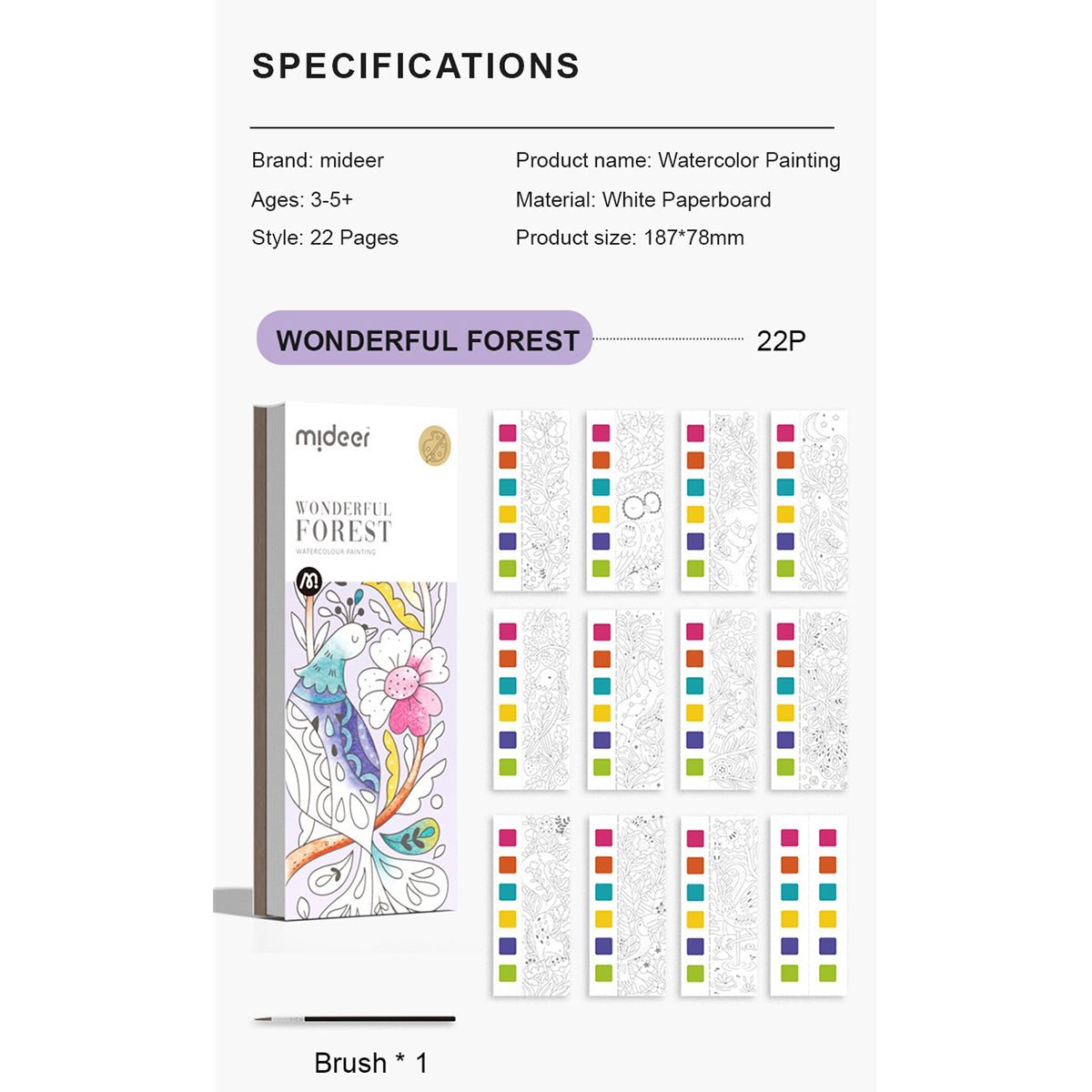 Wonderful Forest Watercolor Paiting Book - 0cm