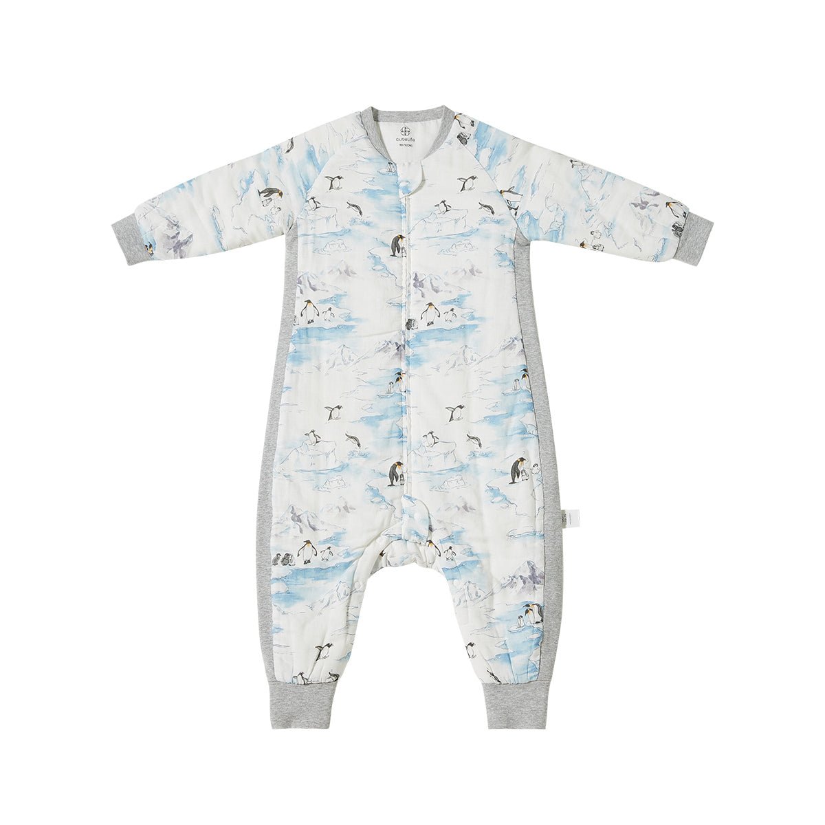 Wonderful Glacier Long Sleeve Kids Blue One Piece Pyjama - 0cm