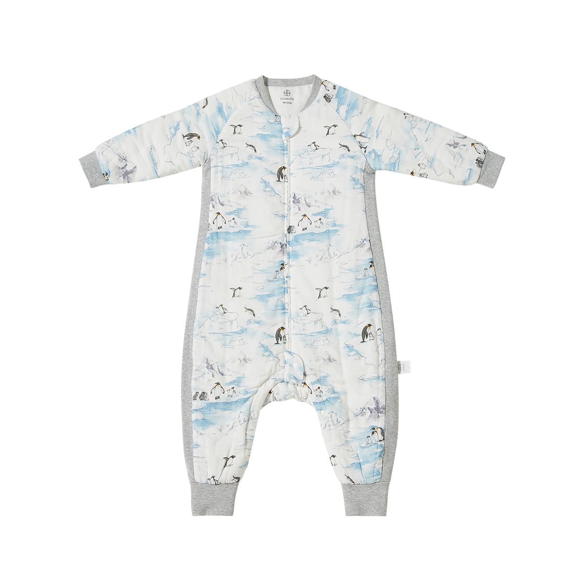 Wonderful Glacier Long Sleeve Kids Blue One Piece Pyjama   0cm