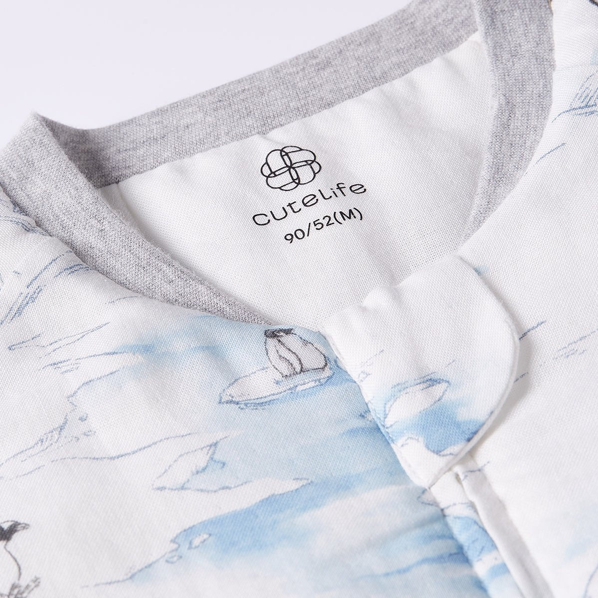 Wonderful Glacier Long Sleeve Kids Blue One Piece Pyjama   0cm