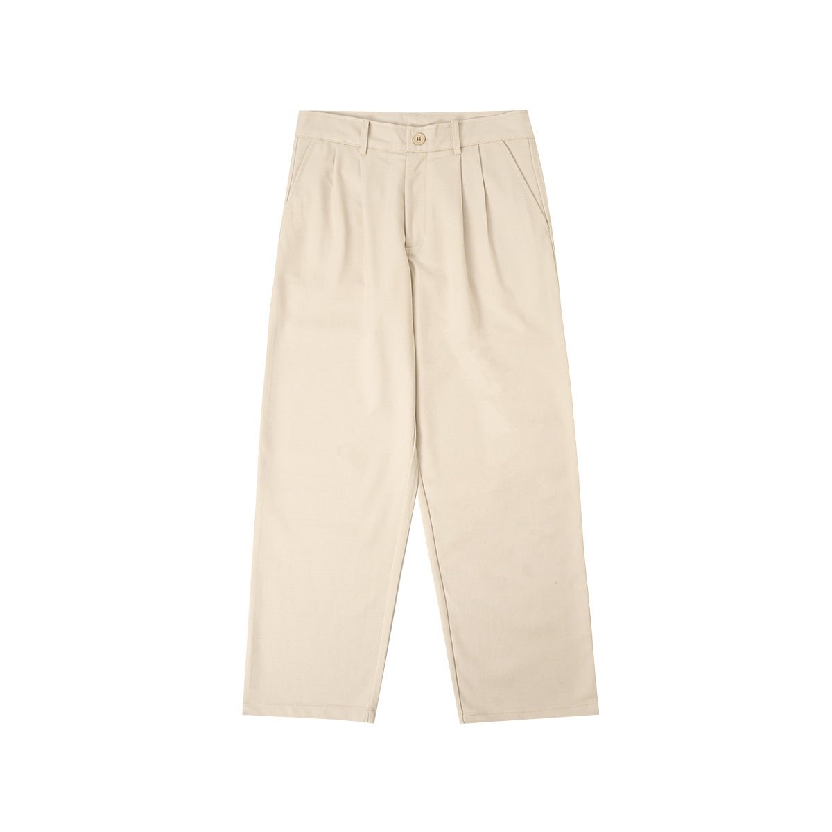 Wool-blend Wide Fit Pleated Apricot Smart Pants - 0cm