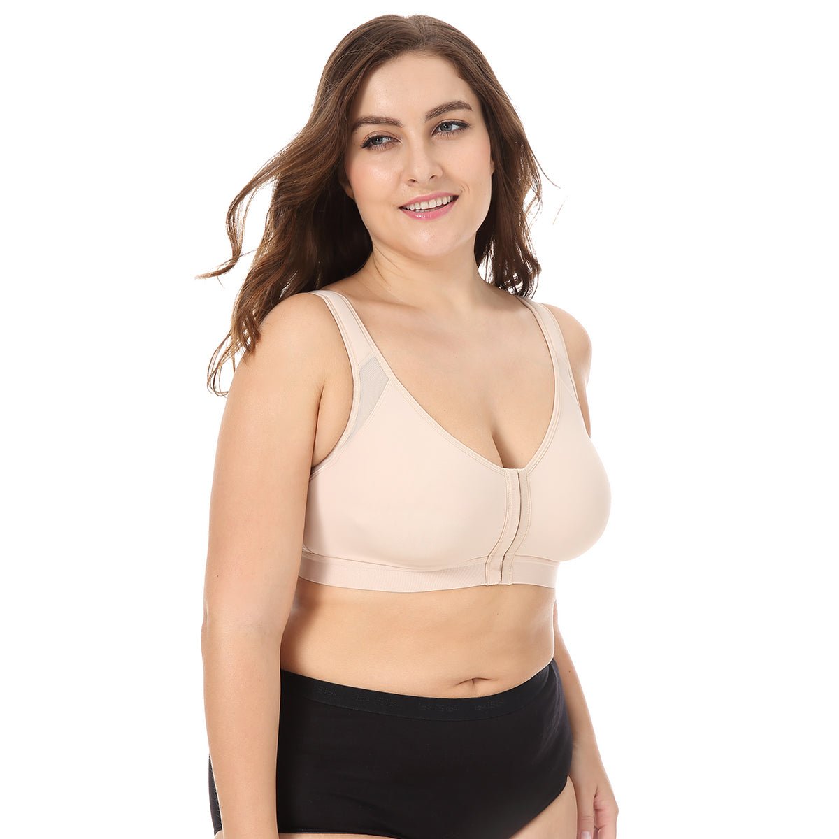 X shape Back Support Posture Wireless Nude Full Coverage Bra   0cm