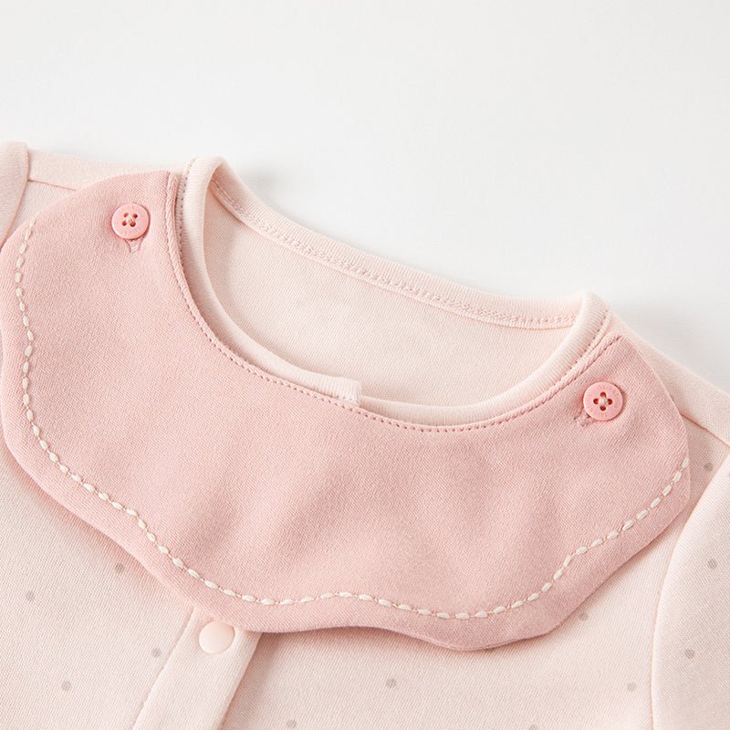 Yummy Cupcake Removable Bib Collar Unisex Pink Romper   0cm