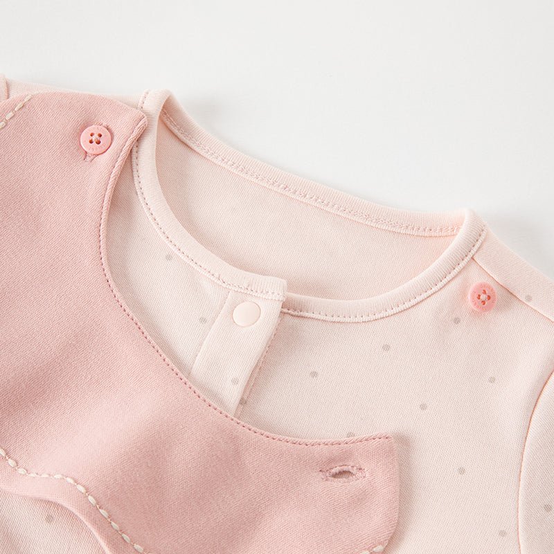 Yummy Cupcake Removable Bib Collar Unisex Pink Romper   0cm