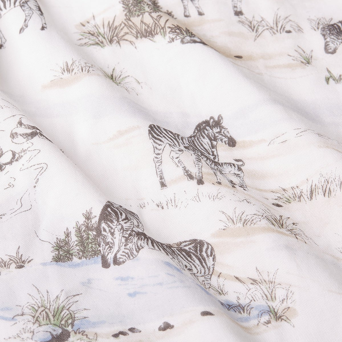 Zebra Field Long Sleeve Kids White One Piece Pyjama   0cm