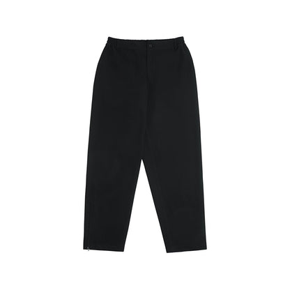Zip Hem Drape Wide Leg Tailored Black Pants - 0cm